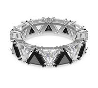 Anillo de cóctel Ortyx, Talla triangular, Negro, Baño de rodio 55