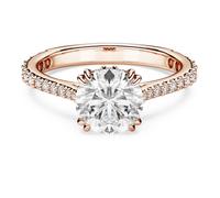 Anillo de cóctel Stilla, Talla redonda, Pavé, Blanco, Acabado en oro rosa de 18 quilates 55