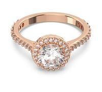Anillo de cóctel Una Angelic, Talla redonda, Pavé, Blanco, Baño tono oro rosa 50
