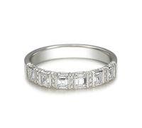 Anillo de compromiso, anillo de compromiso para mujer, con moissanita, oro blanco de 14 quilates, talla 60 (19,1)