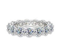 Anillo de compromiso de boda de oro blanco con moissanita de color D de 7 quilates y 5 mm de Knobspin, chapado en plata 925 for mujer(5mm(total 7ct),2_5.5)