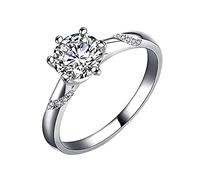 Anillo de compromiso de mujer con circonita, anillo de boda para orar sobre él, reza a través de él, 6, Metal, Sin piedras preciosas