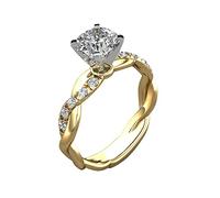 Anillo de compromiso de oro rosa de 18 quilates con diseño de princesa, eterno, 11, Metal