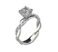 Anillo de compromiso de oro rosa de 18 quilates con diseño de princesa, eterno, 9, Metal