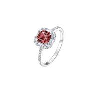 Anillo de compromiso grande para mujer, moderno, con turmalina cuadrada de 1,1 quilates y oro blanco de diamante de 0,28 quilates, S 1/2, Oro blanco de 9 quilates, Turmalina