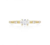 Anillo de compromiso Moissanite de oro amarillo de 9 K/14 quilates, diseño marqués, 16 (17,8), Moissanita