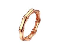 Anillo de Compromiso Mujer Oro Rosa, Anillos de Compromiso Junta de Bambú Oro Rosa 18 Quilates Talla 12
