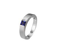 Anillo de compromiso para hombre, anillos para hombre con diseño mate cepillado solitario cuadrado zafiro de laboratorio de 0,46 quilates, oro blanco de 9 K, 14 quilates, 18 quilates, Z 1/2, Oro