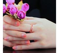 Anillo de compromiso para mujer de oro amarillo de 18 quilates, auténtico rubí creado en laboratorio, fila de diamantes con rubí rojo de 1,05 ct, número popular para señor, día de la madre, joyas, 26