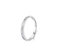 Anillo de compromiso para mujer de oro blanco de 14 quilates, anillo para mujer, para dedo medio, diseño de corazón simple con diamante redondo, talla 60 (19,1)