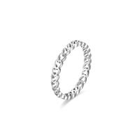 Anillo de compromiso para mujer, estilo bohemio, con corte de corazón, plata Pt950 y oro blanco, joyería bohemia para mujer, H 1/2, Oro blanco de 14 quilates