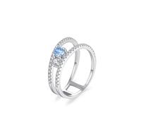 Anillo de compromiso para mujer vintage, anillo de compromiso, elegante patrón hueco con serie hueca, topacio redondo de 0,25 quilates y moissanita, oro blanco y platino, talla 65 (20,7)
