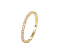 Anillo de compromiso único para mujer, anillos de compromiso de eternidad, forma redonda, regalos para amigas y mujeres únicos, H 1/2, Oro amarillo de 9 quilates, Moissanita