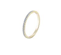 Anillo de compromiso único para mujer, anillos de compromiso de eternidad, forma redonda, regalos para amigas y mujeres únicos, H 1/2, Oro amarillo de 9 quilates, Topacio