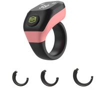 Anillo de contador digital, para contador Zikr Tasbih, recordatorio electrónico para oraciones diarias, herramienta recargable de recuento de dedos (rosa)