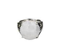 Anillo De Cristal Curativo Reiki Para Mujer, Anillo Redondo Simple De Piedra Natural, Ágata, Amatista, Joyería De Cuarzo Púrpura,Cuarzo Claro