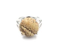 Anillo De Cristal Curativo Reiki Para Mujer, Anillo Redondo Simple De Piedra Natural, Ágata, Amatista, Joyería De Cuarzo Púrpura,imagen Jaspe