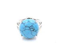 Anillo De Cristal Curativo Reiki Para Mujer, Anillo Redondo Simple De Piedra Natural, Ágata, Amatista, Joyería De Cuarzo Púrpura,azul Turquesa
