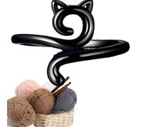 Anillo de crochet de aleación - Anillo de tensión de crochet | Lindos soportes para dedos con guía de para gatos, dedales de punto para mujeres para acolchar manualidades de costura | Anillos de