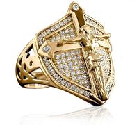 Anillo de cruz cristiana Jesús para hombres, Anillo de Crucifix, Anillo de escudo medieval, Anillos de espada cruzada, Anillo católico cristiano Joyería para hombres niños, 59, Metal