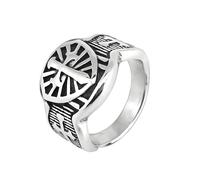 Anillo de cruz cruzada, acero inoxidable, caballero templario, anillo para hombre, símbolo medieval, regalo para él, 13, acero de titanio