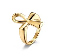 Anillo de cruz de color de oro egipcio antiguo simple simple clásico Accesorios de anillo de moda para mujer Regalo creativo de joyería de fiesta