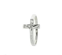 Anillo de cruz de cristo de plata - Anillo de plata - Culto cristiano de plata