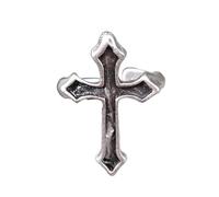 Anillo de cruz delicada: anillo de Jesús, anillo de crucifijo, anillo de declaración, anillo cristiano, anillo único, anillo religioso, ajustable, QD422, Adjustable, Latón chapado en plata, Sin