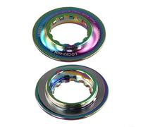 Anillo de cubierta de bloqueo central para bicicleta para freno de disco para rotores montados en cubos de bloqueo central con aleación de aluminio y soporte de eje pasante de 9, 12, 15 mm (azul)