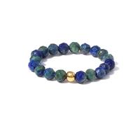 Anillo de Cuentas facetadas de Piedra Natural de 3 mm, Cuentas de Tubo de Cuerda elástica, joyería de Personalidad de Verano Unisex de Playa Simple y versátil - 1 Pieza Lapislázuli Talla únic