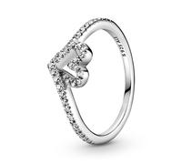 Pandora Anillo Corazón Espumoso Brillante con Circonitas Cúbicas en Plata de Ley | 60