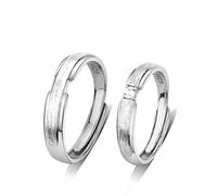Anillo de dedo abierto de metal esterlina S925 STERLING Metal anillo femenino anillo de pareja simple y masculina y femenina anillo de anillo de apertura activa para anillo de amantes, abierta