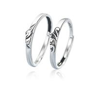 Anillo de dedo abierto de metal esterlina S925 Sterling Metal Pareja Anillo vintage ABIERTA SIMPLE AJUSTABLE PARA REGALOS MENOS Y MUJERES PARA ANILLO DE AMORES, ABSERACIÓN AJUSTABLE (ANILLO APREDINA
