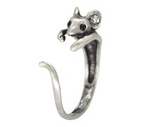 Anillo de dedo abierto, lindo anillo de ratones - Lindo anillo envolvente ajustable para ratones, anillo para dedo | Joyería de metal abierta para mujer Anillos de metal para mujer para madre y mujer