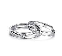 Anillo de dedo de metal de metal esterlina S925 Sterling Metal Pareja Anillos para hombres y mujeres Japoneses y versátiles Anillos de pareja entrelazada Regalos para el anillo de amantes, Openi
