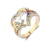 Anillo de dedo para mamá de mujer corazón de amor flor cristal de Bohemia para el día de la madre nueva liberación conveniente Handled