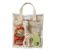Sophie la Girafe Bolsa regalo de algodón 516343 con anillo de dentición y sonajero flor azul