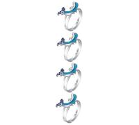 Anillo de estado de ánimo de 4 piezas para mujeres Men Dolphin Ring Boys and Girls Sterling