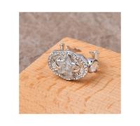 (Anillo de estrella de la suerte con espinas) Collar de acero de titanio con eslabones elegantes cubanos que muestra