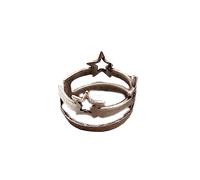 Anillo de estrella para nudillos, estrella quemada, anillos para mujer, anillo de cometa hecho a mano, anillo grueso, anillo minimalista de estrella, anillo de cúpula, ajustable, QD388, Adjustable,