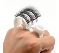 Anillo de extensión de pestañas en forma de U para pegamento y pestañas, anillo de soporte de pestañas con taza de adhesivo para extensión de pestañas, anillo de puente de pestañas