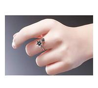 Anillo de flor de ciruela de plata esterlina 925 Anillo de dedo índice retro Anillo abierto de dedo medio Personalizado ajustable Hacer joyería de plata vieja Mujer-Silver-B