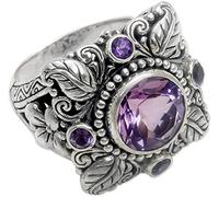 Anillo de flor de hoja vintage para regalo de San Valentín para mujer, talla 7 fácil operación