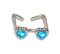 Anillo de gafas, anillo de gafas de sol | Gafas de anillo abierto | Anillo pequeño para gafas, anillo divertido y extraño, joyería de vacaciones divertidas con diamantes de imitación, anillo elegante
