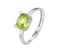 Anillo De Gato De Plata De Ley 925 Para Mujeres Y Niñas, Piedra Preciosa Natural De Corte Ovalado, Anillo Ajustable Con Animales Bonitos, Banda Fina Para El Dedo, Joyería, Regalo Para Amantes De L
