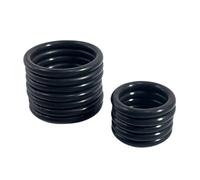 Anillo de goma de FKM negro redondo, diámetro de 2 mm, diámetro interior de 21.5 mm, junta tórica de caucho fluorado, 50 unidades