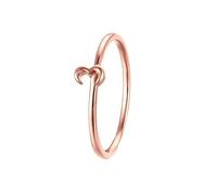 Anillo de graduación, anillo de boda de plata apilable para mujer, anillo de dedo para el día de San Valentín, anillo de compromiso personalizado, L 1/2, Oro rosa de 9 quilates, No es una piedra