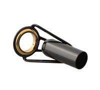 Anillo de guía superior de punta de caña resistente con forro de cerámica para fundición de caña de pescar, herramienta de construcción, diseño negro (7 mm)