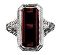 Anillo de heredera con circonita incrustada, deslumbrante y llamativo, D, Metal, Sin piedra preciosa