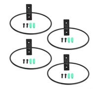 Anillo de hierro negro montado en la pared para macetas, soporte de cesta colgante de esquina redonda para balcón, jardín y uso al aire libre (6 pulgadas)